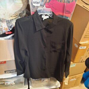 NEW TAG ! Courtenay Women Button Up Shirt Black Size L